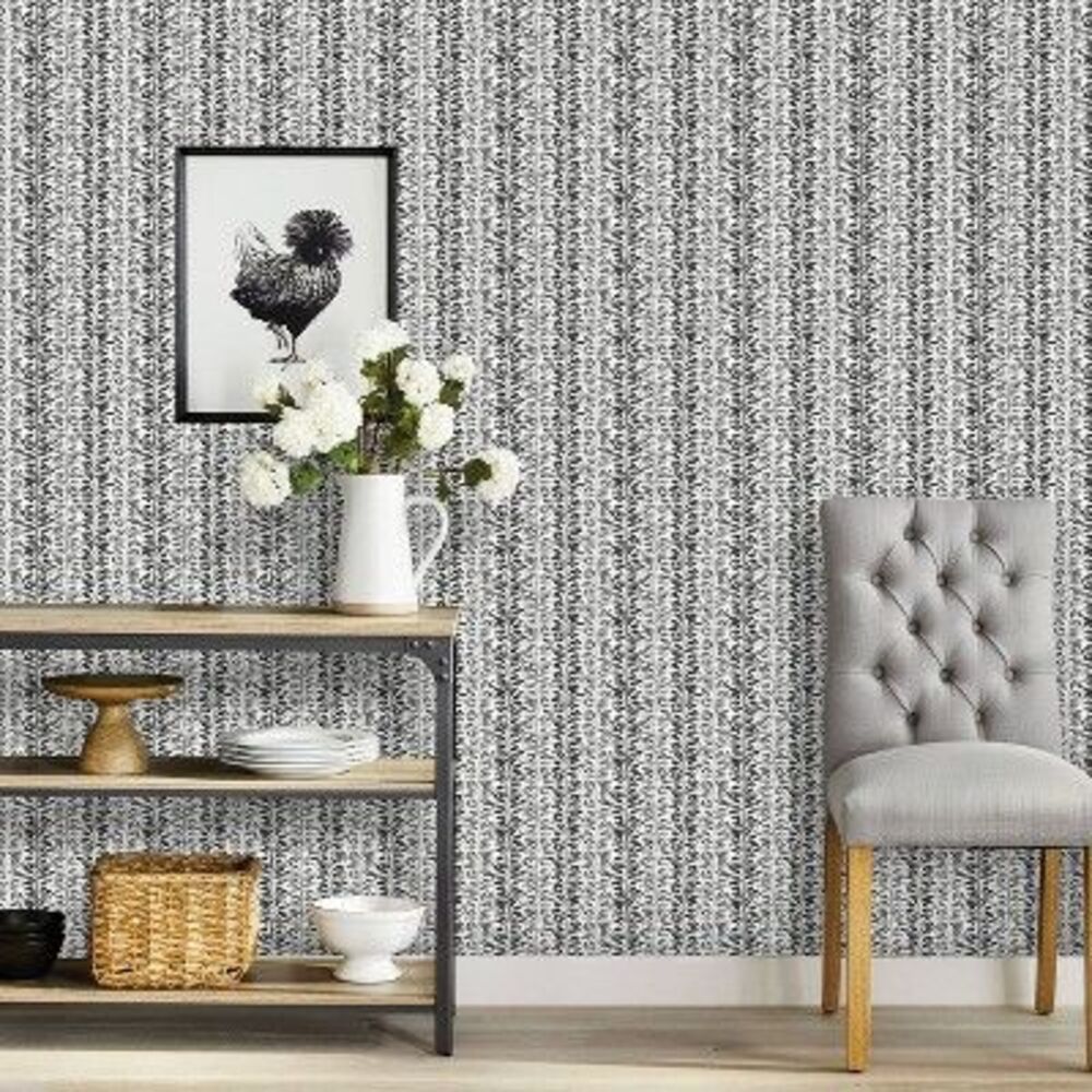 Threshold -  Vine Stripe 198"x20" Peel and Stick Wall Black